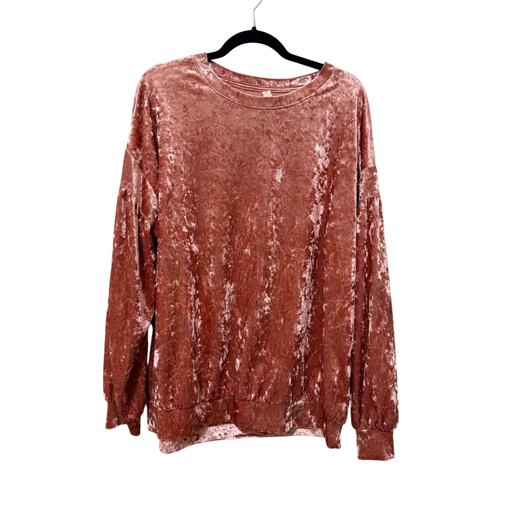Wishlist Velvet Pullover Top Long Sleeve Casual‎ Blouse M/L